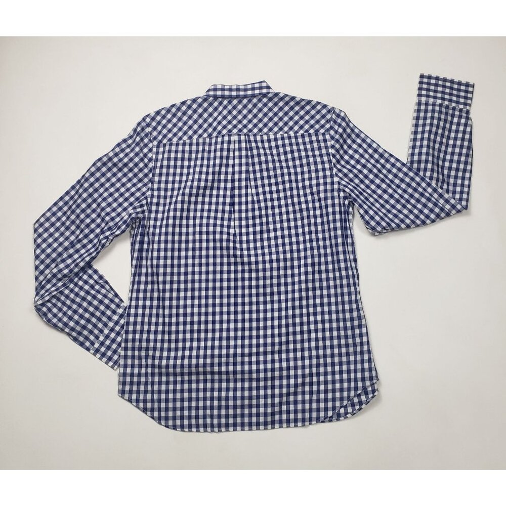 Untuckit Women's Belleza Checkered Shirt Cotton Blue & White Gingham — Pick Size - Picture 9 of 11